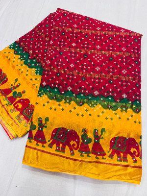 KRISHNA NX Printed Daily Wear Pure Cotton Saree(Light Green)