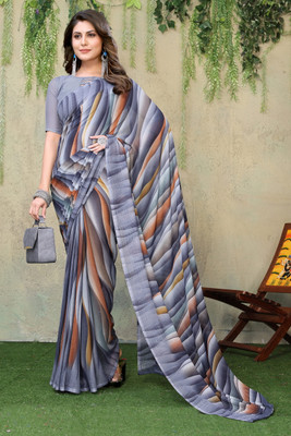 YASHIKA Printed Daily Wear Georgette Saree(Grey)