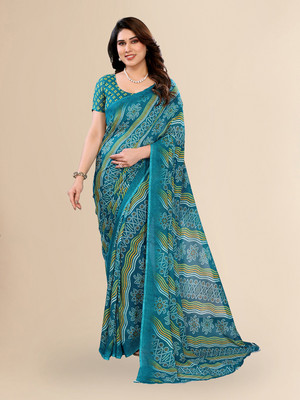 Moda Rapido Self Design Daily Wear Georgette Saree(Light Blue)