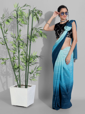 VILLAGIUS Self Design Bollywood Georgette Saree(Light Blue)