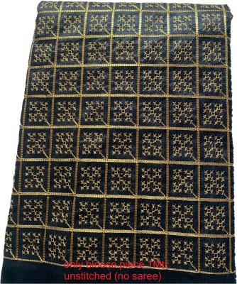 Shantuba textiles Woven Banarasi Silk Blend Saree(Black)