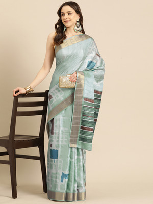 Divastri Digital Print Bollywood Silk Blend Saree(Light Blue)