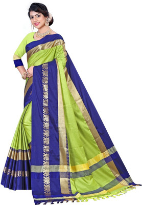 umanta Embellished Daily Wear Silk Blend Saree(Yellow)