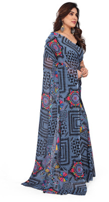 Jayu Digital Print Bollywood Georgette Saree(Grey)