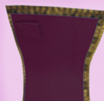 HouseOfCommon Solid/Plain Banarasi Lycra Blend, Chiffon Saree(Purple)