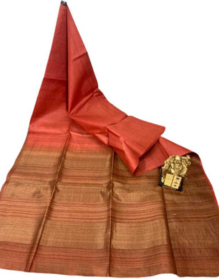 GR Handloom Self Design Bollywood Art Silk Saree(Orange)