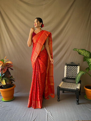 Divastri Woven Daily Wear Polyester Saree(Red)