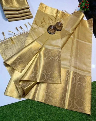 Bunkari Sarees Woven Banarasi Tissue Saree(Gold)
