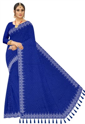 Lakshmi Villa creation Self Design Bollywood Silk Blend Saree(Blue)