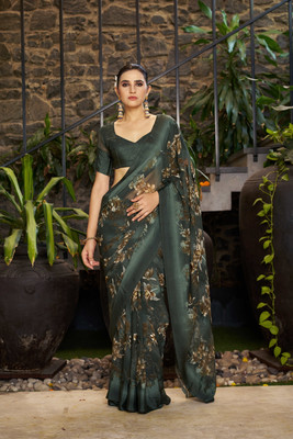 Divastri Printed Bollywood Georgette Saree(Light Green)