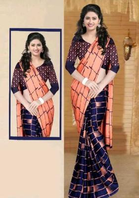 jihana fab Printed Bandhani Chiffon, Silk Blend Saree(Orange)