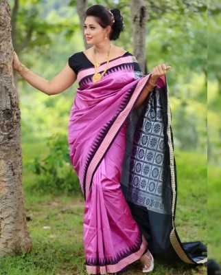 Fascino Fab Woven Sambalpuri Handloom Art Silk Saree(Pink)