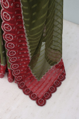 EthnicAura Embellished Bollywood Georgette Saree(Pink)
