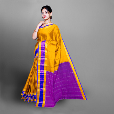 HouseOfCommon Woven Ilkal Cotton Silk Saree(Gold)