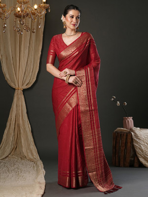 Divastri Woven Banarasi Viscose Rayon Saree(Maroon)