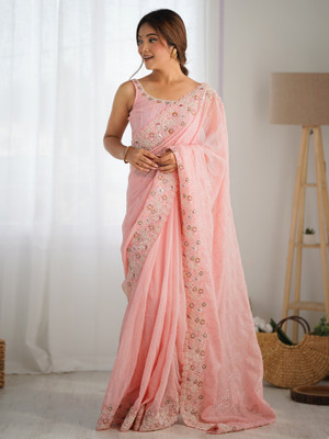 Sareemall Embellished Bollywood Georgette Saree(Magenta)