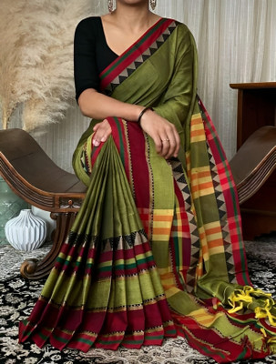 sdn Woven Handloom Handloom Pure Cotton Saree(Multicolor)