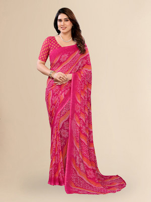 Moda Rapido Self Design Daily Wear Georgette Saree(Pink)