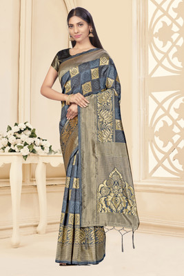 Divastri Woven Banarasi Silk Blend Saree(Multicolor)