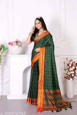 NEEL TEXTILES Self Design Bollywood Chiffon Saree(Green)