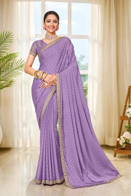 Laxmipati Sarees Printed Bollywood Chiffon Saree(Purple)