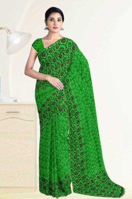 Classy Foriever Printed Daily Wear Georgette Saree(Green)