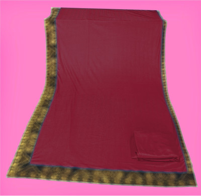 Suvali Fashion Solid/Plain Banarasi Lycra Blend, Chiffon Saree(Maroon)