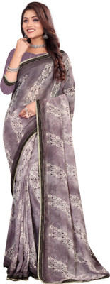 Ridham Sarees Geometric Print Bollywood Georgette Saree(Purple)