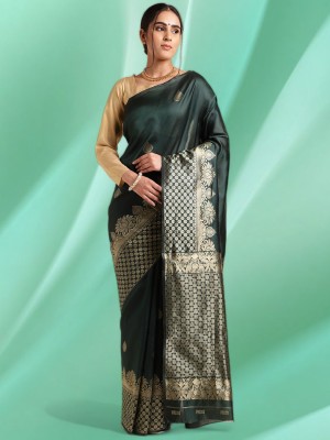 BHUMIKA CREATION Woven Kanjivaram Pure Silk, Art Silk Saree(Green)