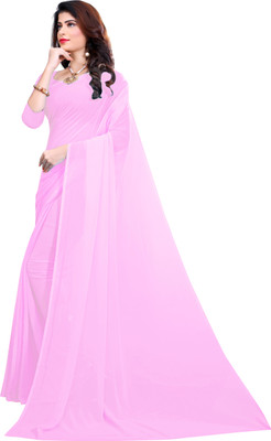 HouseOfCommon Solid/Plain Bollywood Georgette Saree(Multicolor)