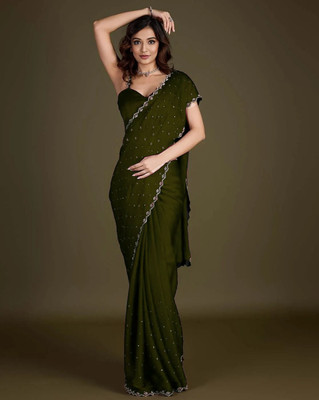 Anjani Textile Embellished Bollywood Tussar Silk Saree(Light Green)