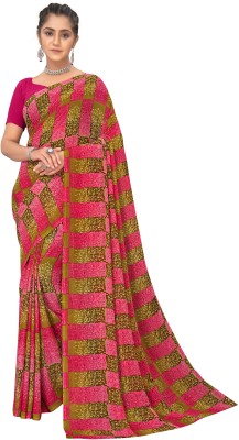 Aishwarya Printed, Floral Print Bollywood Georgette Saree(Pink)