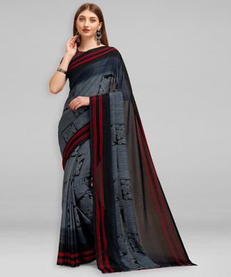 Leelavati Printed Bollywood Georgette Saree(Grey)