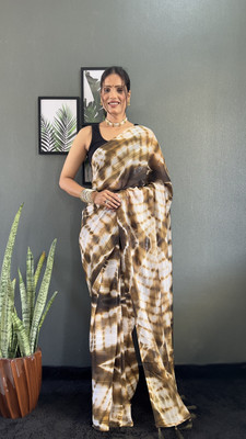 A To Z Cart Printed Bollywood Georgette Saree(Brown)