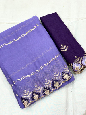 Ttex Embroidered Bollywood Georgette Saree(Purple)