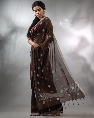 LDma Woven Handloom Handloom Pure Cotton Saree(Multicolor)