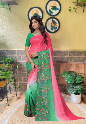 SATVASHIV Embroidered Bollywood Georgette Saree(Green)