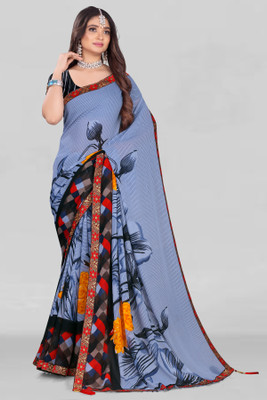 Leelavati Embroidered Bollywood Georgette Saree(Blue)