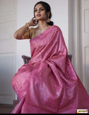 govind handloom Printed Bollywood Silk Blend Saree(Pink)