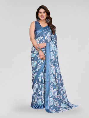 Tasrika Floral Print Bollywood Georgette Saree(Blue)