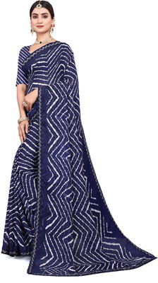 Adroit Management Printed Bollywood Georgette Saree(Blue)