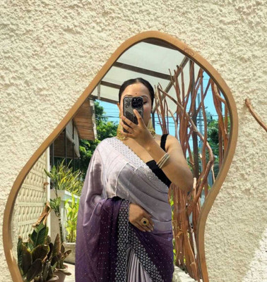 MAHADEV Self Design, Solid/Plain Handloom Art Silk Saree(Purple)