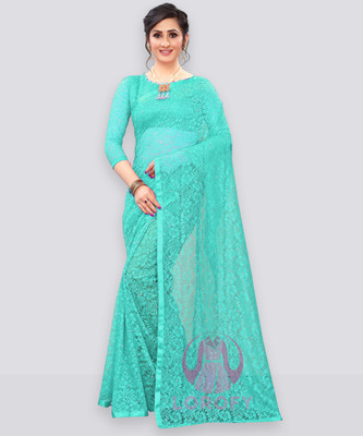 LOROFY Self Design Bollywood Net Saree(Multicolor)