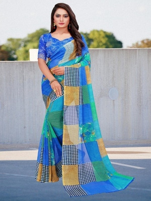 Suali Digital Print Bollywood Georgette Saree(Multicolor)