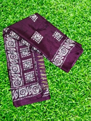 SARETRA MALL Printed Daily Wear Cotton Blend Saree(Purple)