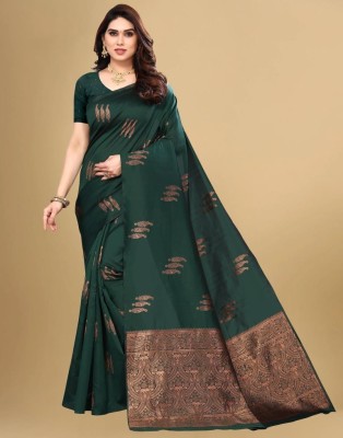 shopzoo trend Embellished Bollywood Jacquard Saree(Green)