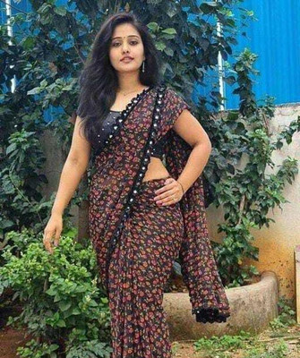 LAKHADATARI PRINTS Floral Print Bollywood Georgette, Chiffon Saree(Red, Black)