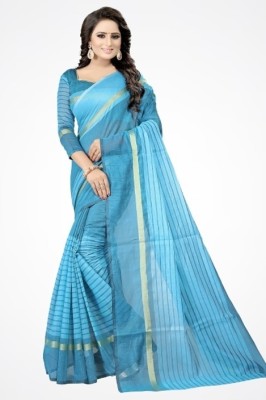 Saadhvi Woven Kanjivaram Pure Silk Saree(Light Blue)