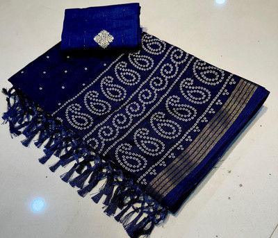 NavinyaVastra Printed Banarasi Jacquard Saree(Blue)