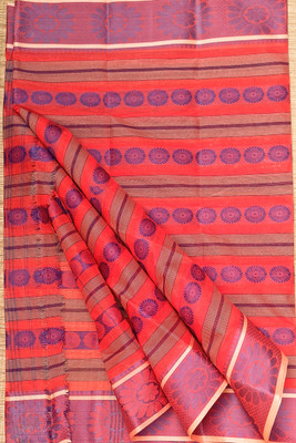 GANESH PLASTIC Woven, Self Design, Solid/Plain Handloom Pure Cotton Saree(Multicolor)